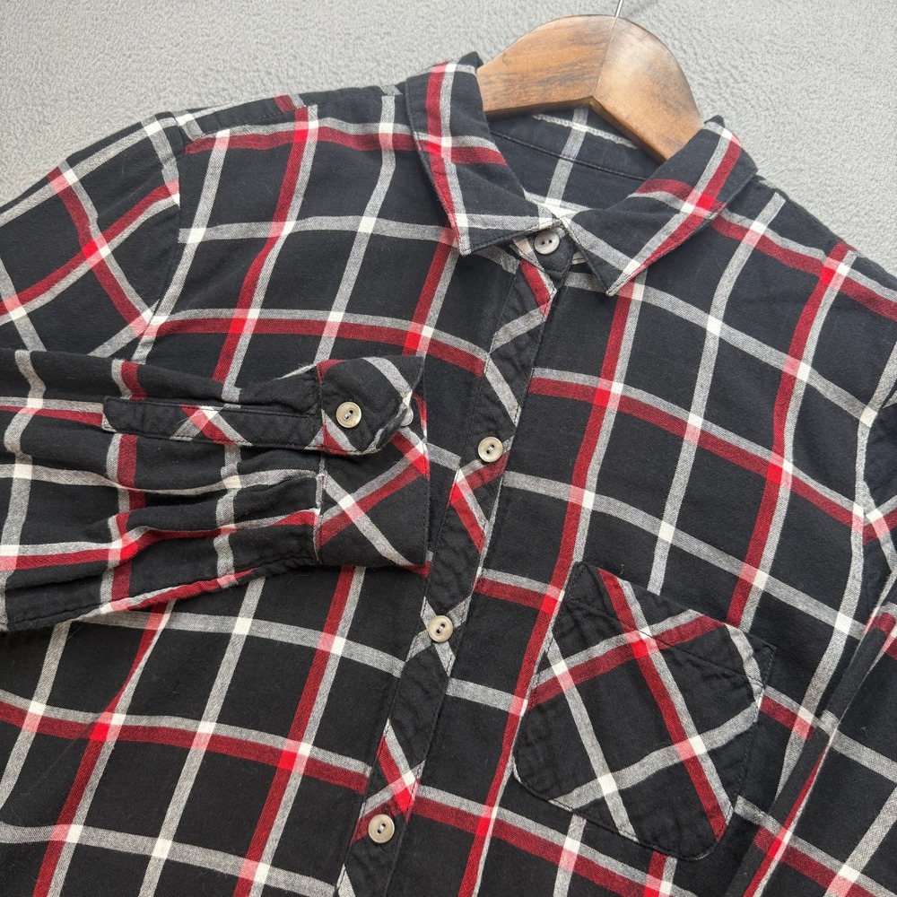 J.Jill Button Down Shirt Women Size M Multicolor Cotton Plaid Long Sleeve Tunics